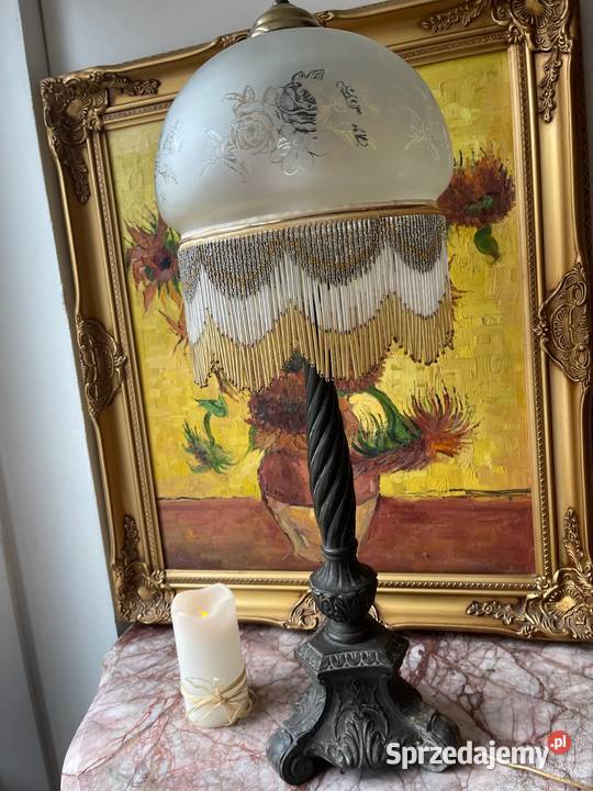 Antyk XIX wieczna przepiękna lampa z metalu dolnośląskie Kłodzko sprzedam