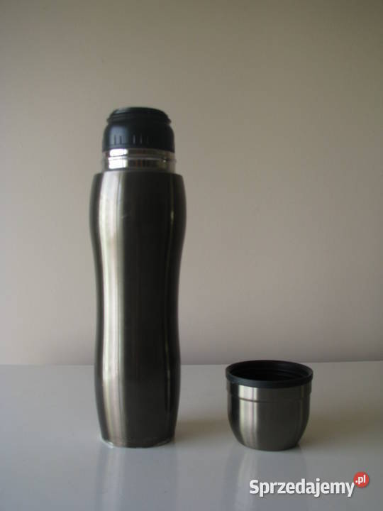 Mały stalowy termos turystyczny z kubkiem 04 l brązowy małopolskie Brzegi