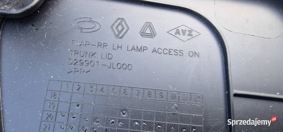 RENAULT ARKANA OSŁONA TAPICERKA BLENDA KLAPY TYŁ Bieleń