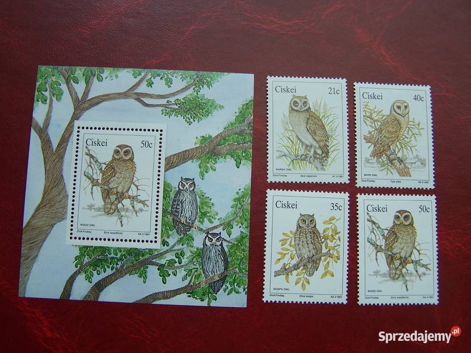 Ciskei 1991 MNH Mi 18386 Fauna Ptaki Sowy Tychy