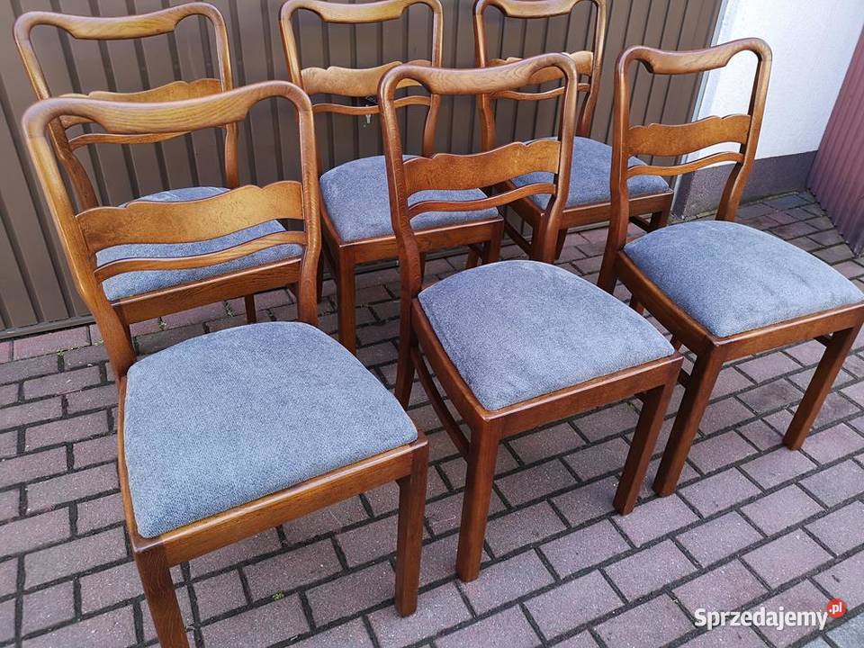 Krzesła ARTDECO OrzechDąb Stare Antyk Komplet 6 Meble wielkopolskie Swarzędz