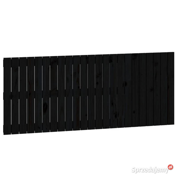 Wezgłowie łóżka czarne 147x3x60 lite drewno Warszawa