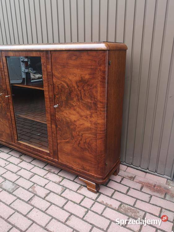 Biblioteka Witryna ARTDECO Orzech Zgrabna Stara Swarzędz