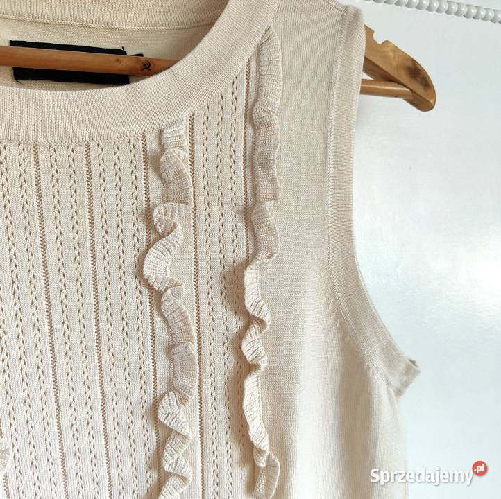 Beżowy sweter Stockh LM S 36 jasny beż Wkładane przez głowę
