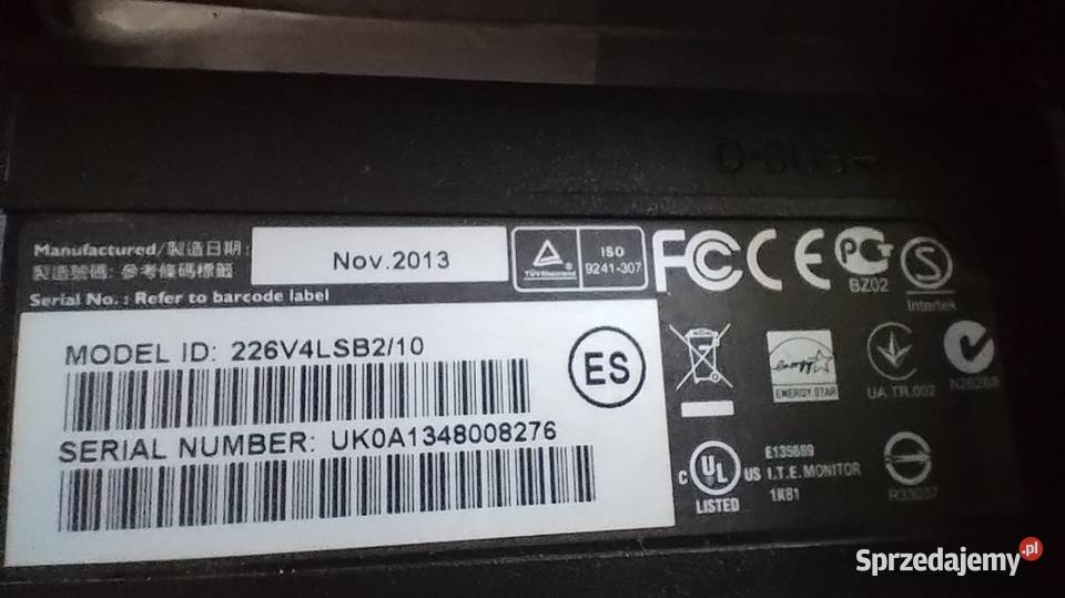 Monitor LED Philips 226V4L 215 22"