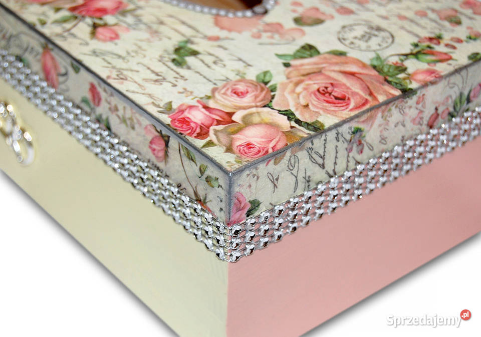 CHUSTECZNIK drewniany RÓŻE glamour shabby chic