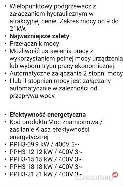 KOSPEL Hydrauliczny podgrzewacz trójfazowy PPH3 mazowieckie Pruszków