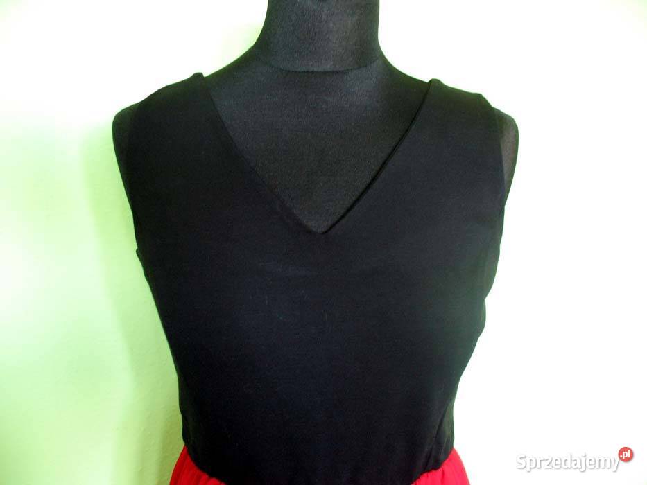 Sukienka dzianina i szyfon 36 S biust 88