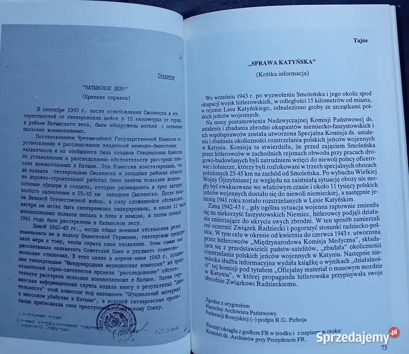 Dokumenty Katynia Decyzje PAI SA Interpress 1992 ISBN 8322326343 Koźminek