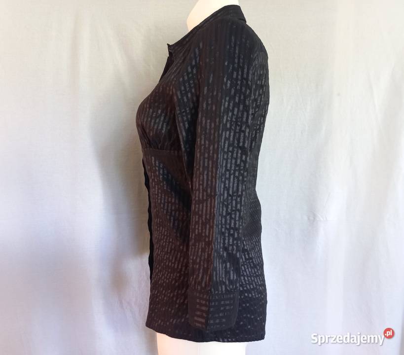 Bluzka czarna Koszula r 40 PASKI rękaw 34 NOWA podlaskie sprzedam