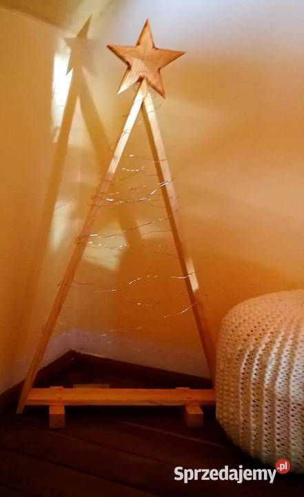 Świąteczna choinka drewniana choinka trókąt mała Radków sprzedam