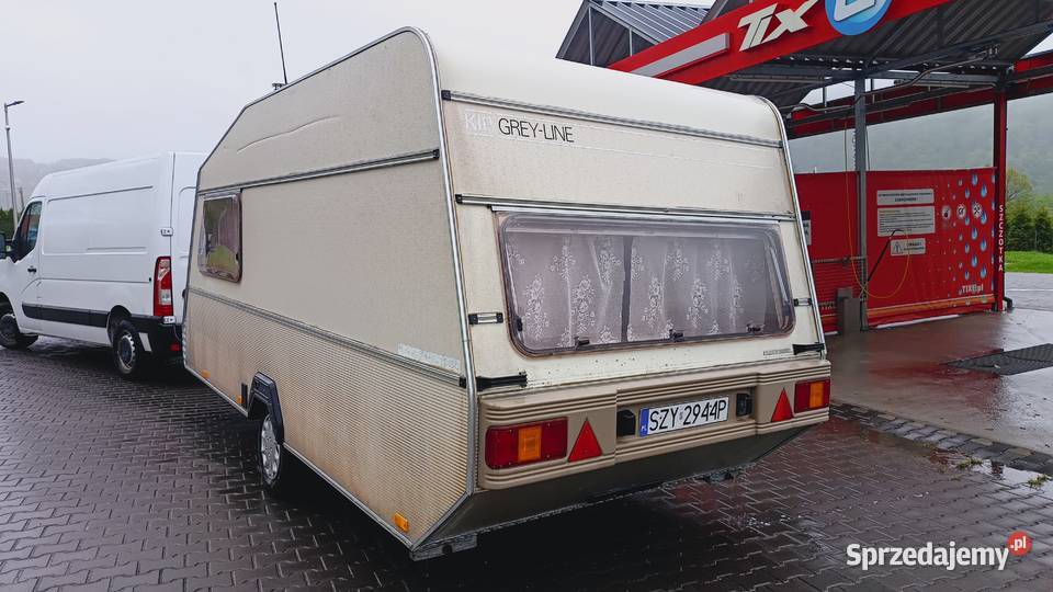 Przyczepa kempingowa łóżka piętrowe campingowa Kip Międzybrodzie Bialskie