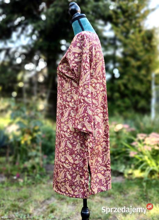 Tunika indyjska kameez kurta S 36 brązowa złota Szczecin