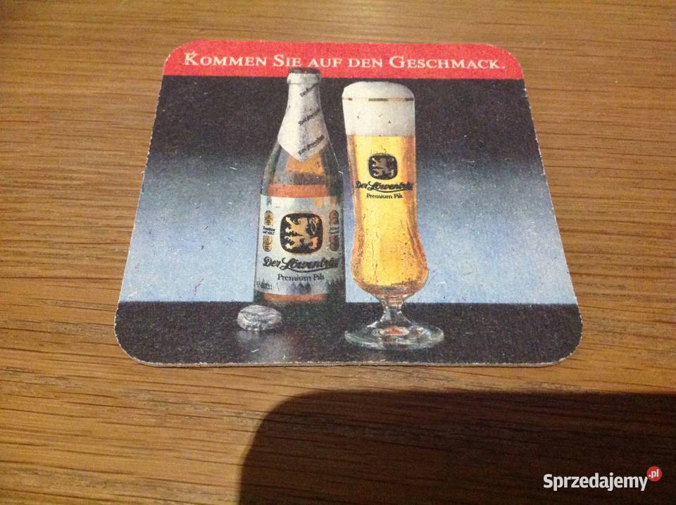 Stara Podkładka pod Piwo DER LÓWENBRU Dwustronna Nowa Sól sprzedam