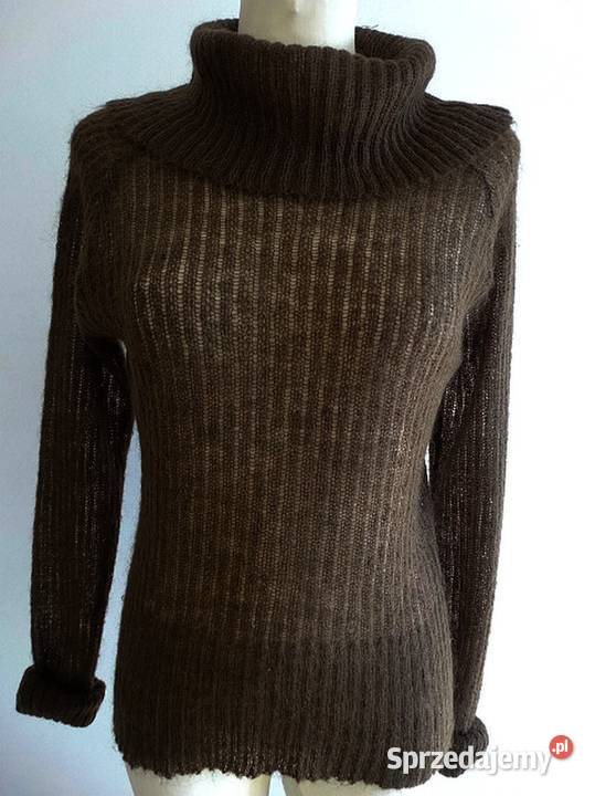 Sweter z Golfem Czekoladowy z Moherem Mgiełka podlaskie Łomża