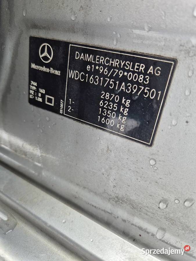 Mercedes ML 50 2002 210 Przebiegu Sprowadzony Z lubelskie Radzyń Podlaski