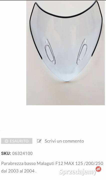 Nowa szyba do Malaguti Phantom 125200250 0304 r
