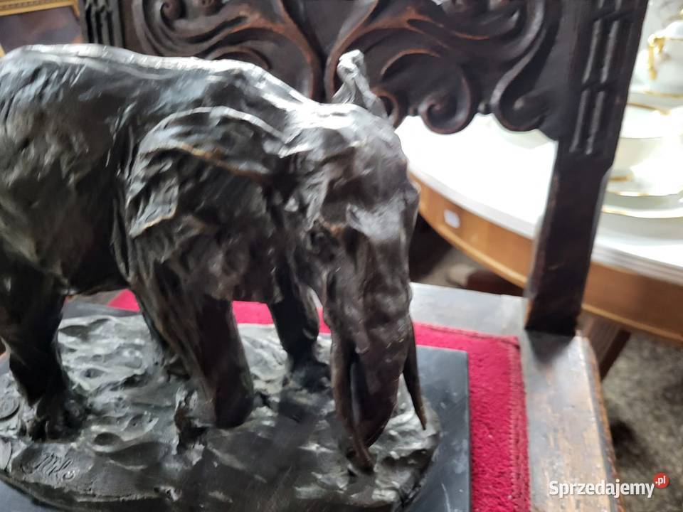 Figura słonia z brązu Antyki Rybnik
