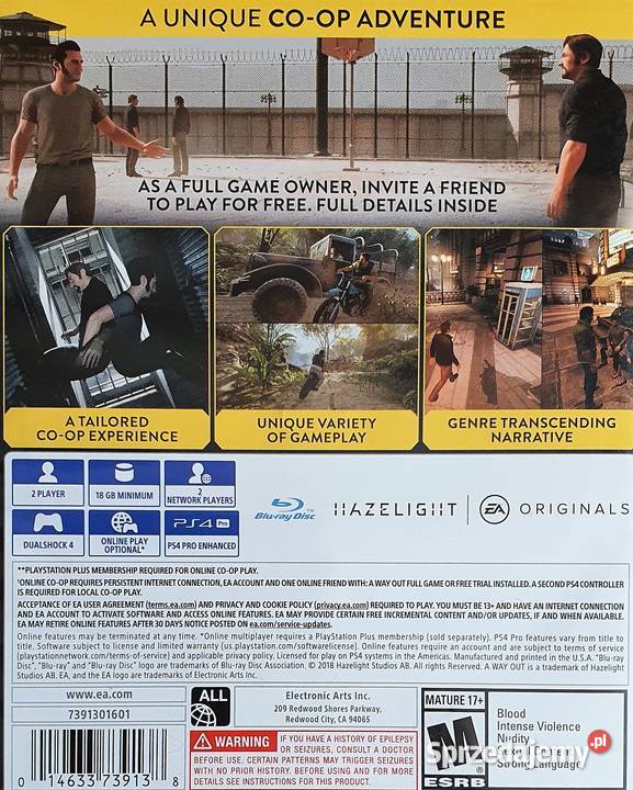 A WAY OUT PLAYSTATION 4 PLAYSTATION 5 4 5