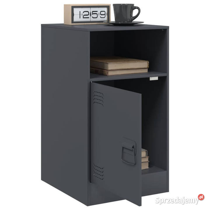 Szafka nocna antracytowa 345x39x62 stal WM841767 Nocne Warszawa sprzedam