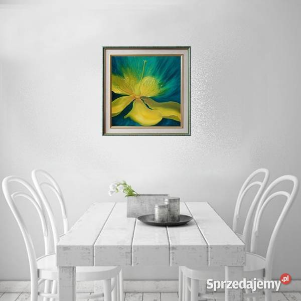 Obraz olejny Żółty kwiat Abstrakcja Lublin