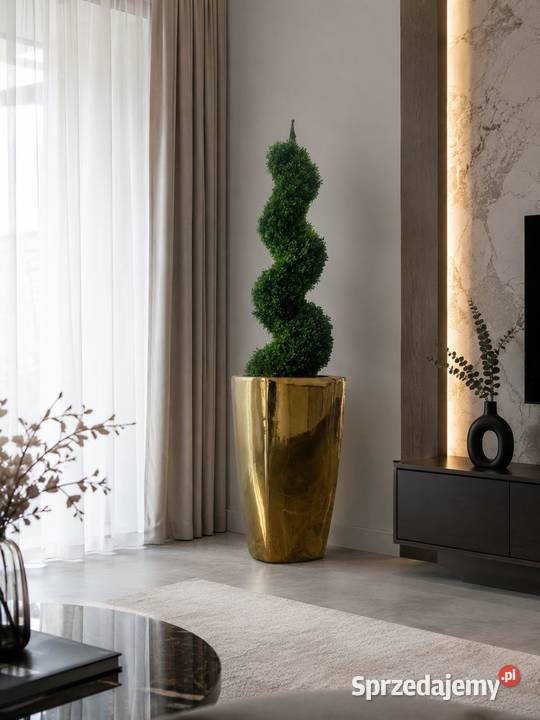 Złota donica Glamour Premium lustrzany efekt 61