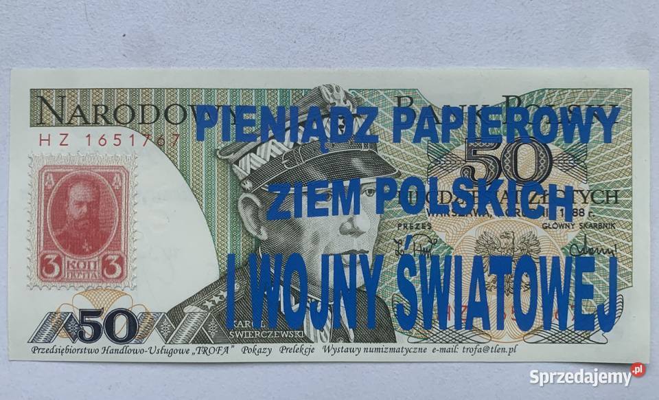 Banknoty 50 1988 100 1986 wystawa Sanniki łódzkie Łowicz