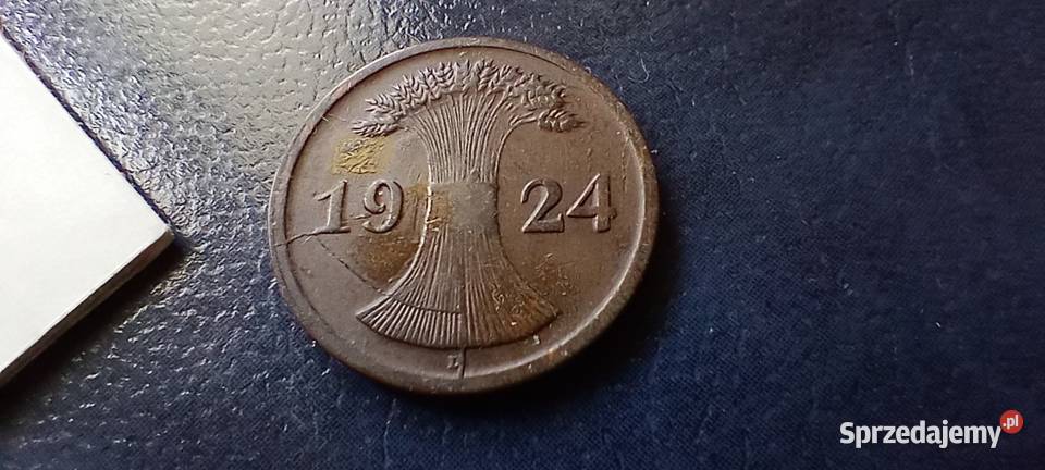 Stare monety 2 rentenpfennig 1924 D Niemcy Lesko