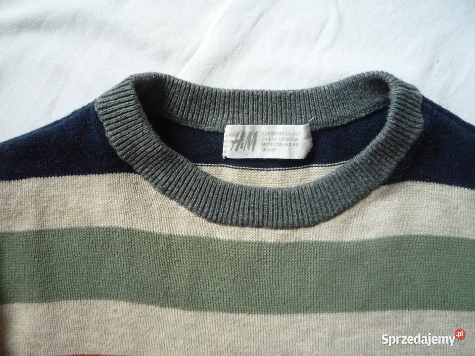 HM 122128 Sweter chłopięcy kolorowe pasy Bawełna Szczecin