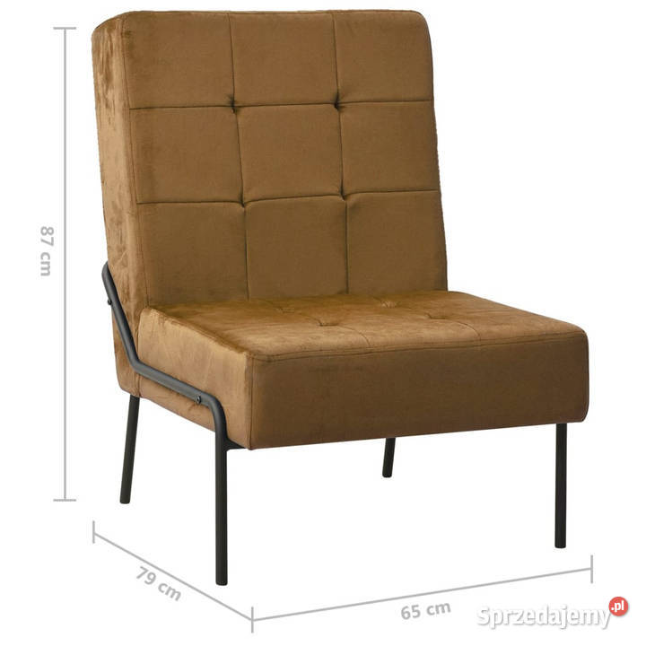 Fotel 65x79x87 brązowy obity aksamitem WM325778