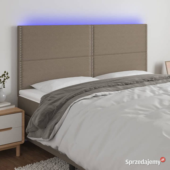 Zagłówek do łóżka z LED taupe 200x5x118128 Ramy i stelaże Ramy i stelaże mazowieckie Warszawa