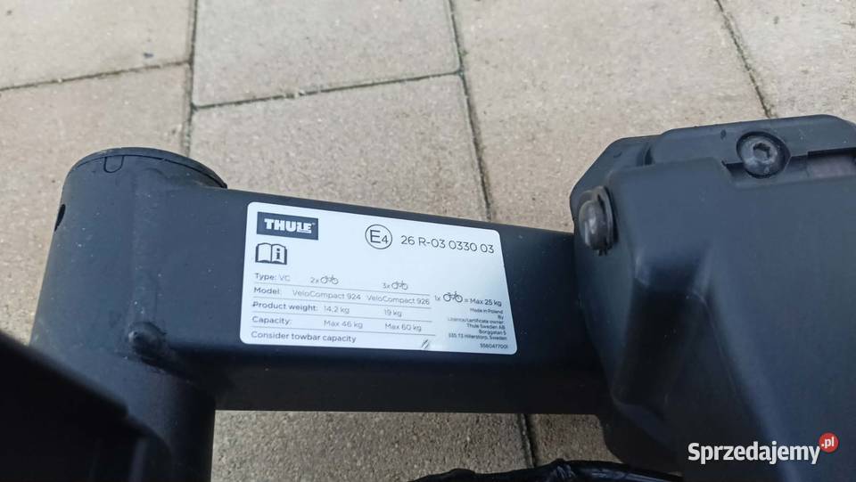 Bagażnik hak Thule 926 Velocompact 3 rowst Godziszka sprzedam