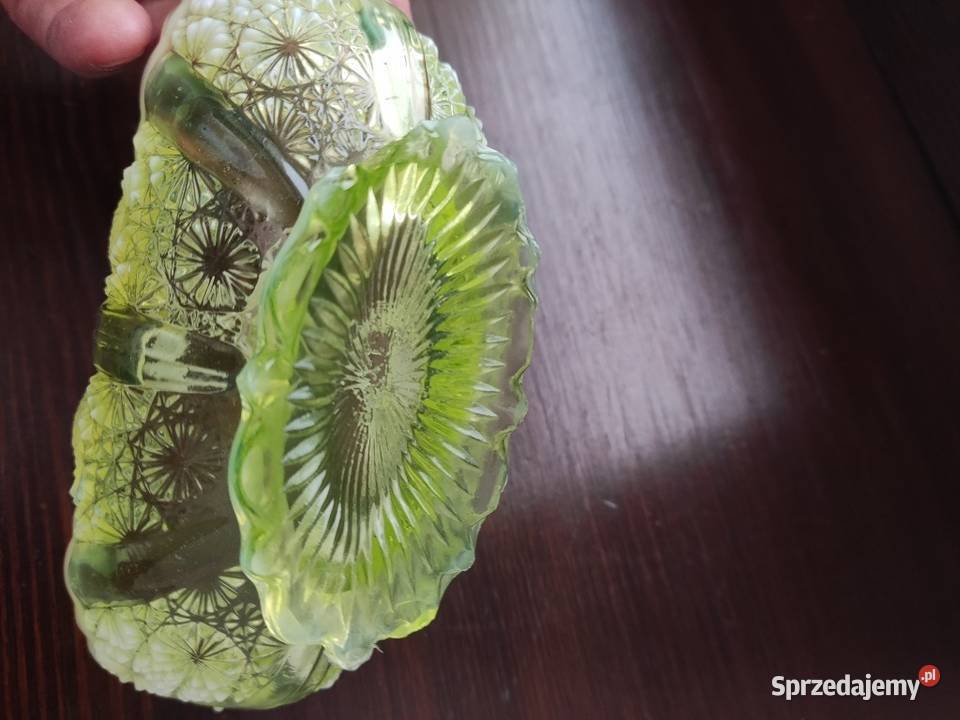 Szkło uranowe George Davidson koszyczek 1891r Kraków