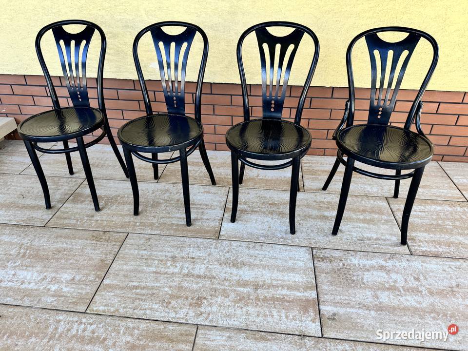 Krzesła czarne 4 gięte stylowe drewniane krzesło Warszawa