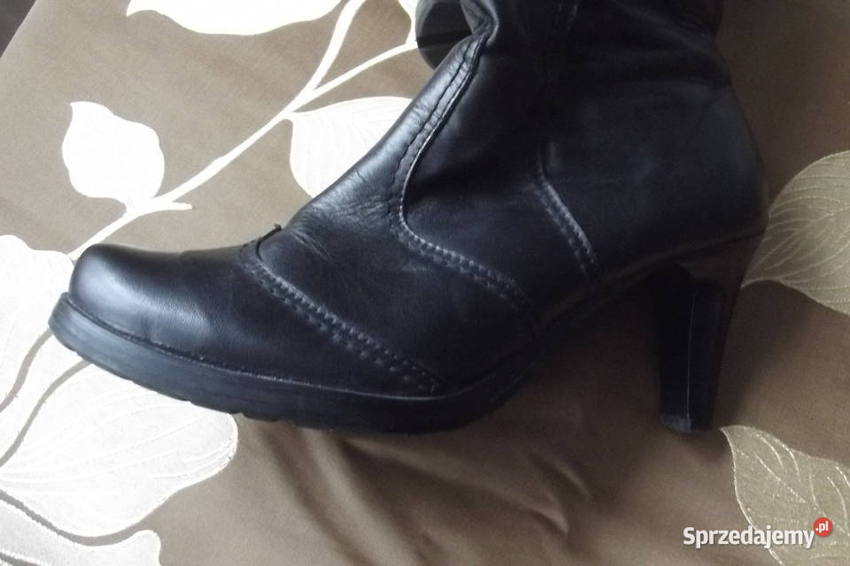 Buty damskie kozaki czarne skóra r37 Kozaki