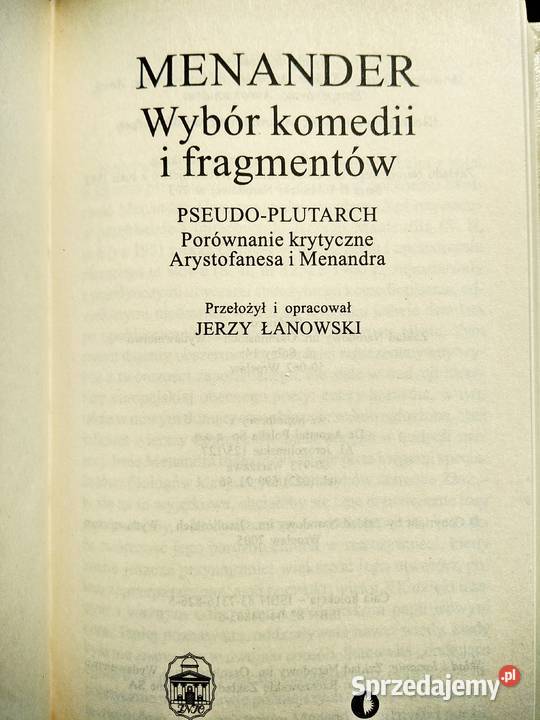 Menander komedie książki prezenty gwiazdka sprzedam