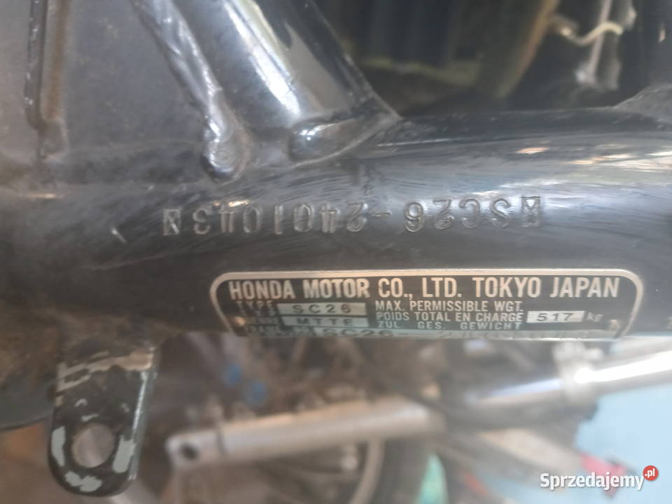 Sprzedam silnik ramą HONDA SC26 1100cm3 Honda Rudy-Rysie