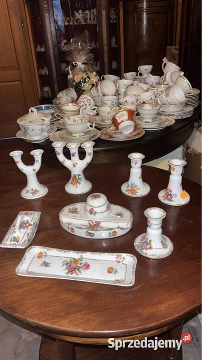 Świecznik Dresden Biała porcelana bukiecikami Antyki, Sztuka, Kolekcje Gdańsk