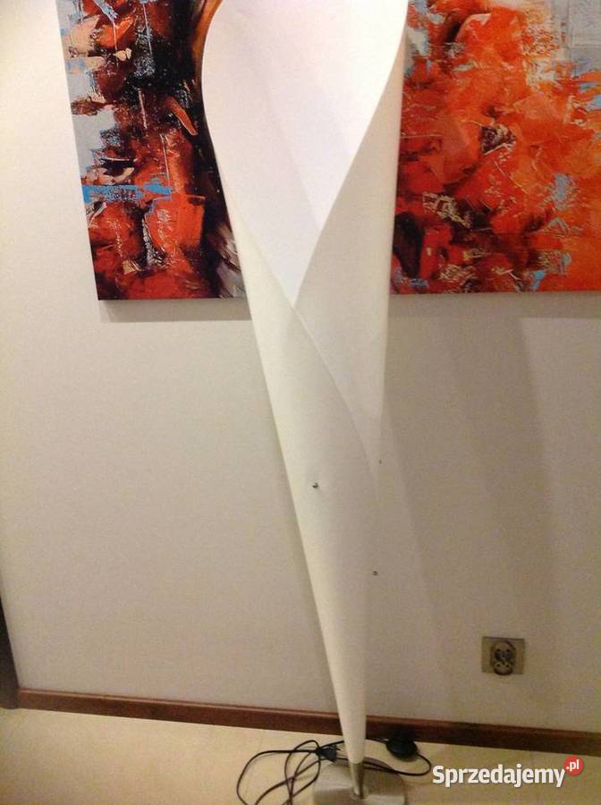 Biała Lampa Stojąca Pokojowa Rożek Nowa Sól