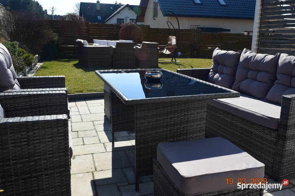 zestaw mebli ogrodowych technorattan 212stolik szarości Bosutów