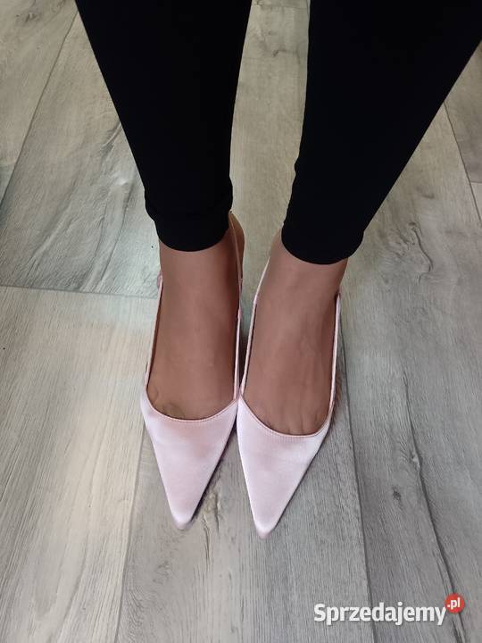 40 Różowe Pudrowe czółenka szpilki wieczorowe z Kraków