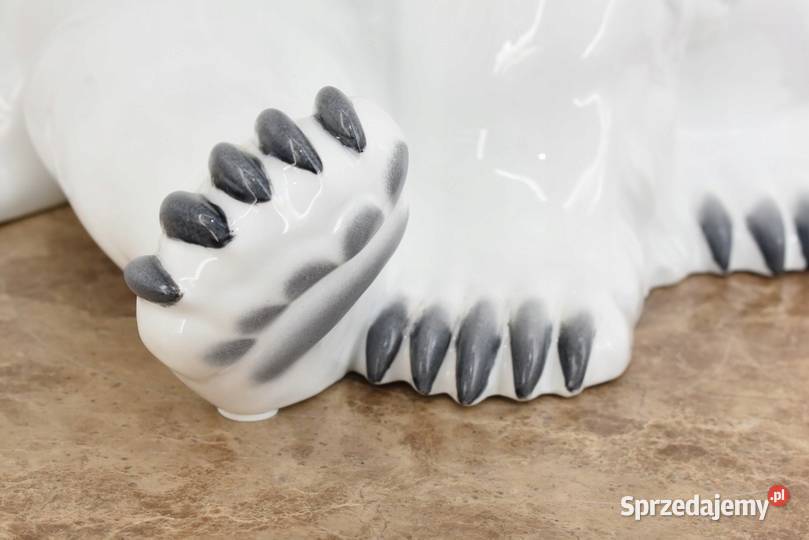 PORCELANOWY BIAŁY MIŚ NIEDŹWIEDŹ POLARNY figura