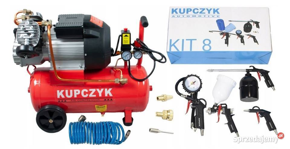 Kompresor tłokowy ZVA24 Kupczyk zestaw KIT8 Warka