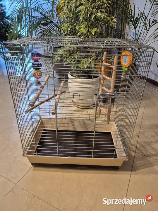 sprzedam dużą klatkę na papużki z wyposażeniem Dla ptaków Warszawa sprzedam