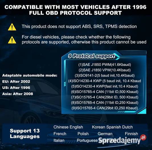 anner samochodowy OBD2 V119 JPOLSKI Warszawa