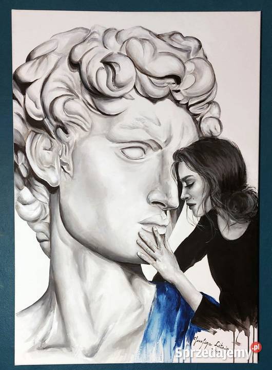 Obraz kobieta portret posąg Dawida nowoczesny Warszawa