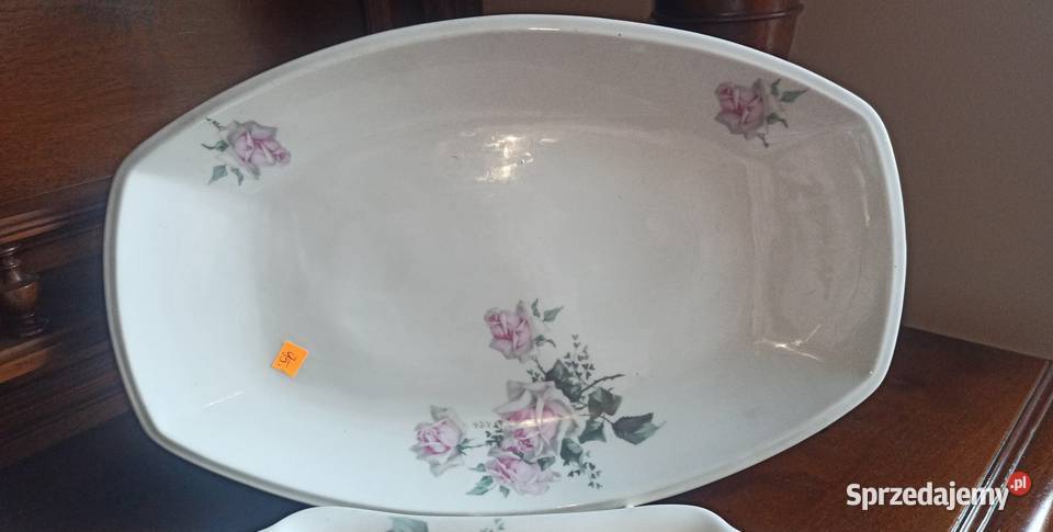 Serwis obiadowy z różą Na 6 osób Biała porcelana Gdańsk