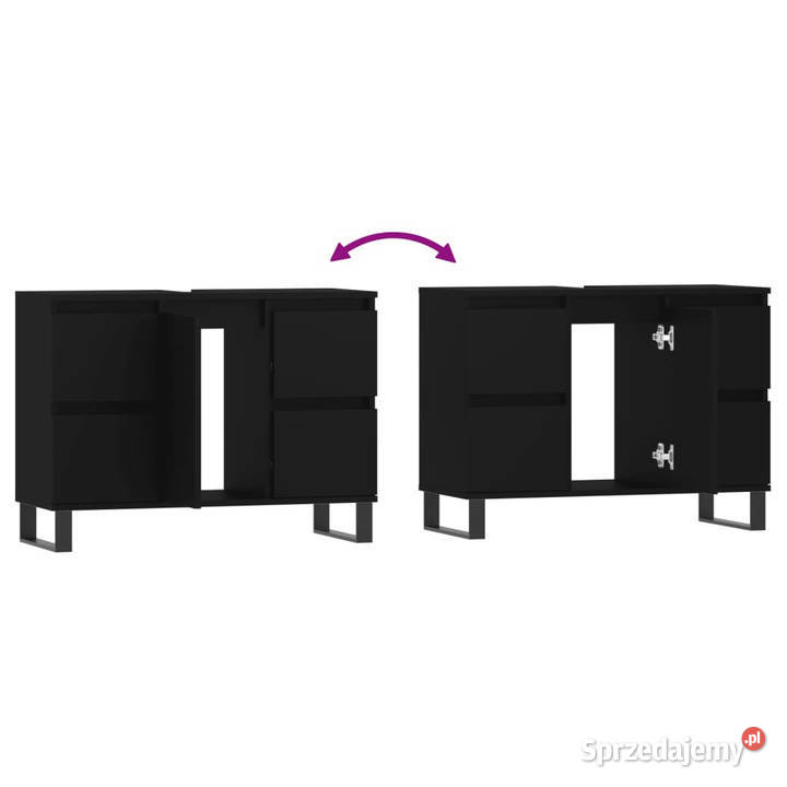 Szafka łazienkowa czarna 80x33x60 materiał Warszawa