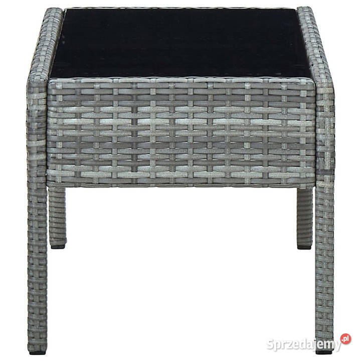 Stolik ogrodowy szary 75x40x37 rattan PE WM45905 mazowieckie