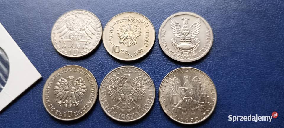 Stare monety 6 monet 10 złotych PRL Polska Lesko